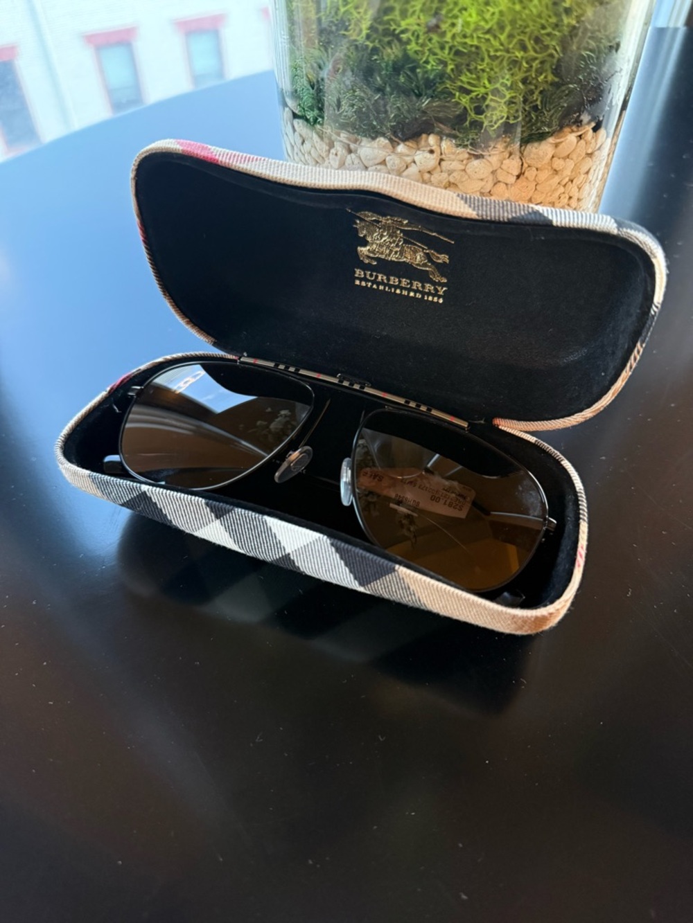 Burberry Aviators - Black Frame Sunglasses with case